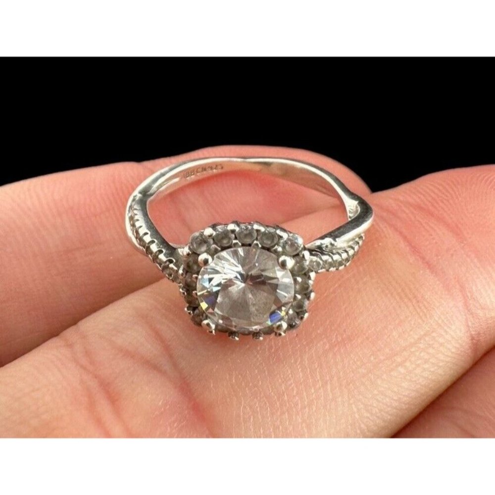 Designer IBB CN 925 Sterling Cubic Zirconia Cocktail Ring Size 7.75